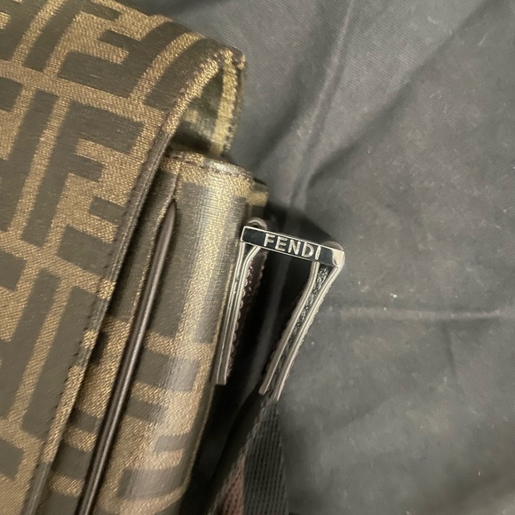 Fendi Mens Flap Messenger Bag Zucca Coated Canvas Medium - Picture 15 of 16